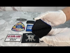 Twill Fabric 3D Iron On Embroidery Letters Merrow Border Embroidery Patch With PMS Colors