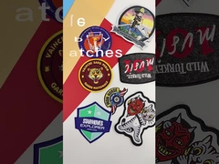 Purpere Merrowed Grens van douane de Leuke Logo Iron On Woven Patch voor Kinderen