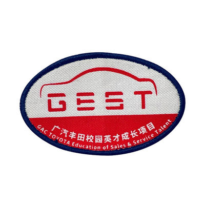 Team Name Woven Badges Hook en Lijn die Geborduurd Bedrijf Logo Patches steunen