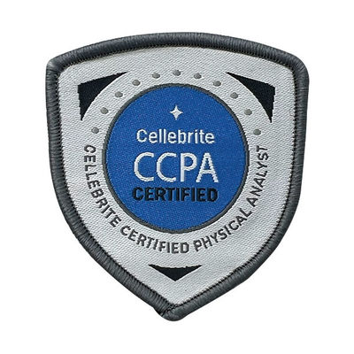 CCPA Logo Brown Merrow Border Iron op Borduurwerk herstelt Waterdicht Douane Geweven Flard