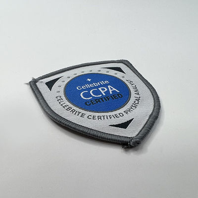 CCPA Logo Brown Merrow Border Iron op Borduurwerk herstelt Waterdicht Douane Geweven Flard