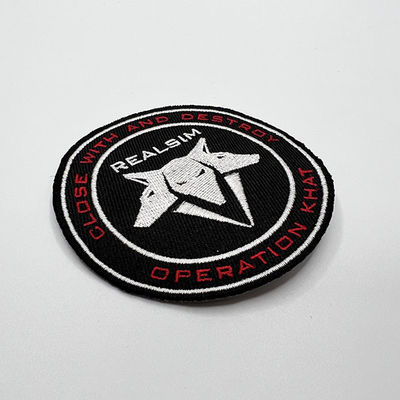 Douanekeperstof Stof Geborduurd Logo Badges Iron On Backing Wasbaar voor Kleding