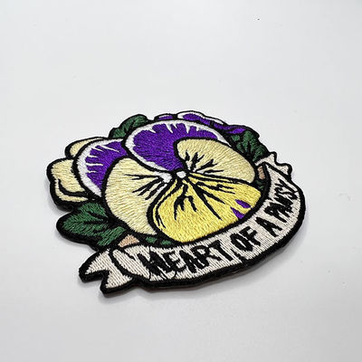 7 het Flard van kleurenpansy flower iron on embroidery Zelfklevende Steun voor Kleding/Schoenen/GLB