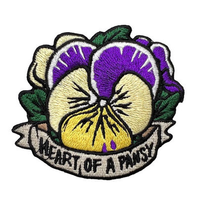 7 het Flard van kleurenpansy flower iron on embroidery Zelfklevende Steun voor Kleding/Schoenen/GLB