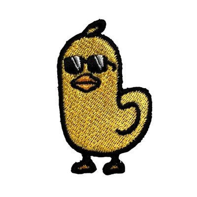 Gele kip naai geborduurde patches Geen krimpende aangepaste kledingpatches