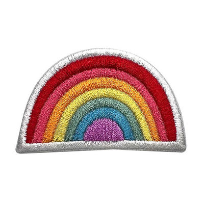 De regenboogontwerper Geborduurd Custom DIY herstelt Ijzer op Flarden voor Kleding