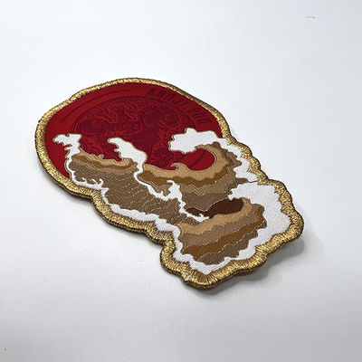 Versierde natuur aangepaste opstrijkbare geweven patch Merrow Border naai patches voor kleding