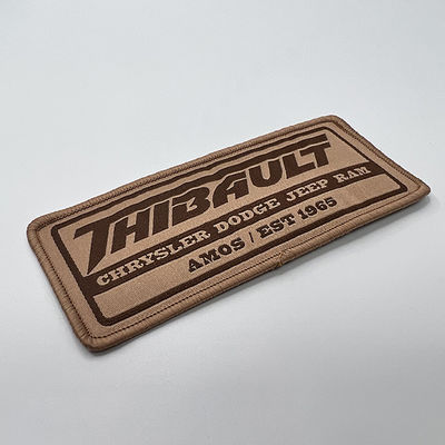 Het ijzer op Geweven Logo Patch Vintage Eco Friendly-Polyester past Geweven Hoedenflarden in