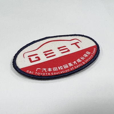 Team Name Woven Badges Hook en Lijn die Geborduurd Bedrijf Logo Patches steunen