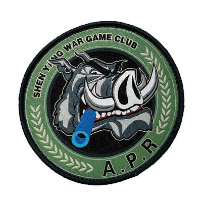 In het groot Club Logo Woven Patches Merrowed Border voor Kleding