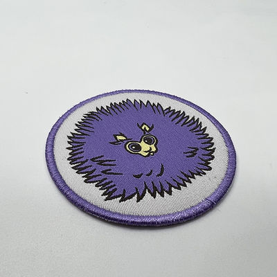 Purpere Merrowed Grens van douane de Leuke Logo Iron On Woven Patch voor Kinderen