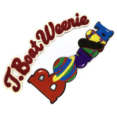 De geborduurde Flarden Chenille Logo Patch For Clothing van Douanechenille
