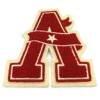 De geborduurde Flarden Chenille Logo Patch For Clothing van Douanechenille
