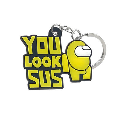 Decoratieve Gepersonaliseerde Rubber Zeer belangrijke ketting, OEM de Promotie Rubber Zeer belangrijke Ketting van pvc