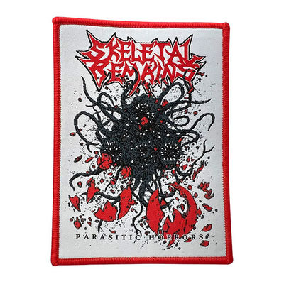 Wasbaar Rood Geweven Logo Patch PMS de Kleurenijzer van Merrowed Grens op Borduurwerkkenteken